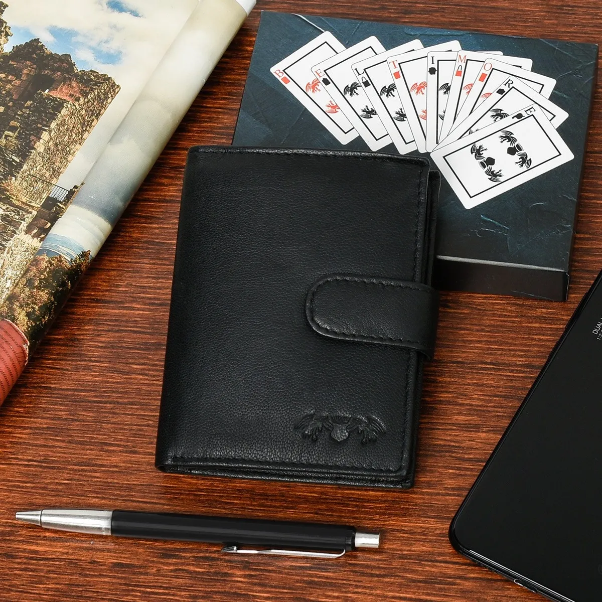 Ekskluzywny męski set ze skóry naturalnej, zawierający portfel i szeroki pasek