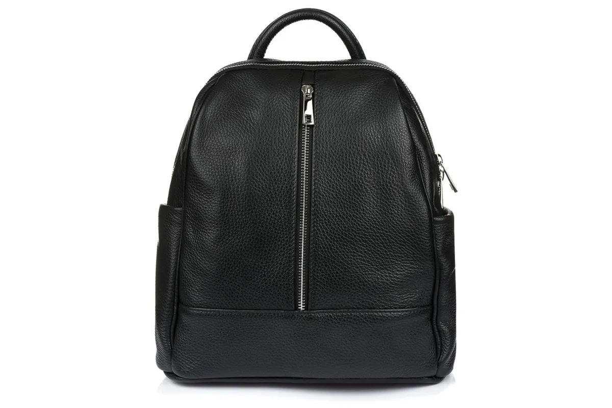 Pudrowy róż Włoski Plecak Skórzany A4 damski pojemny solidny C78