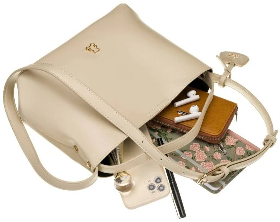 Minimalistyczna torebka koszyk z gładkiej eko skóry - LuluCastagnette