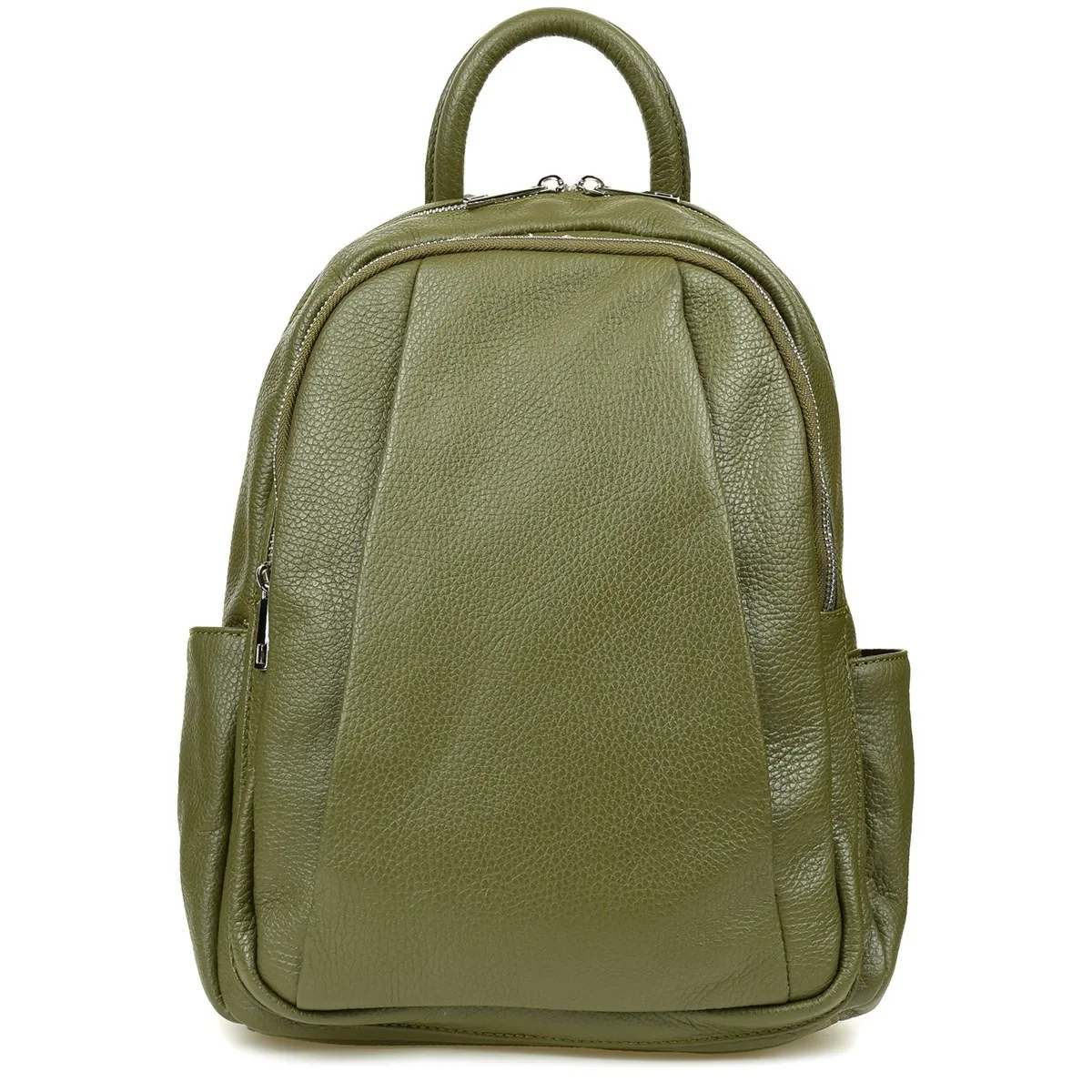 Granatowy Włoski Plecak Skórzany A4 damski dużo kieszeni C79