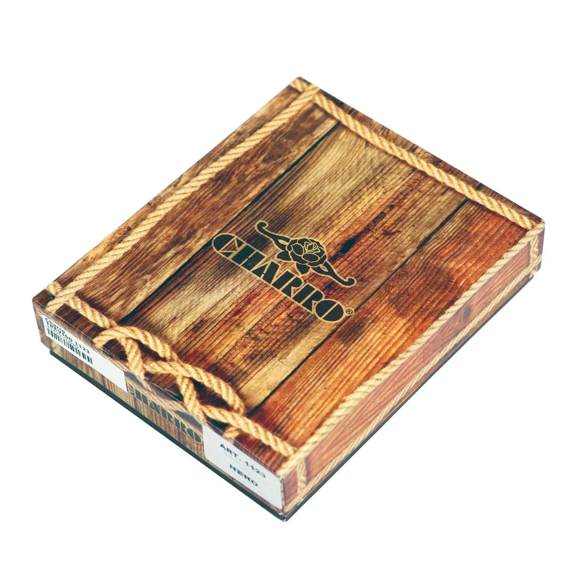 Męski, ciemnobrązowy portfel Charro o minimalistycznym designie z naturalnej skóry