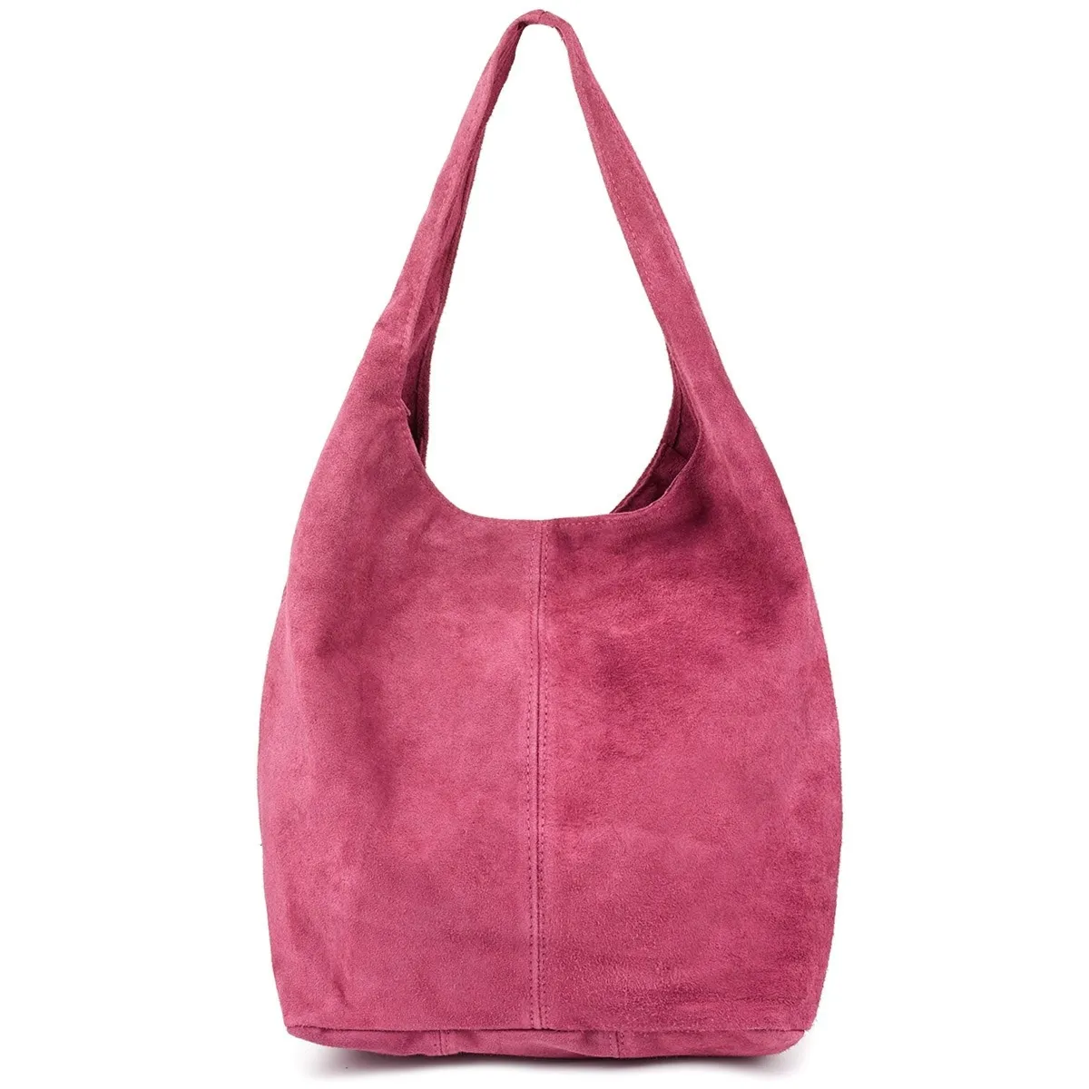 Włoska Torebka worek Skórzana zamsz Naturalny musztarda U35