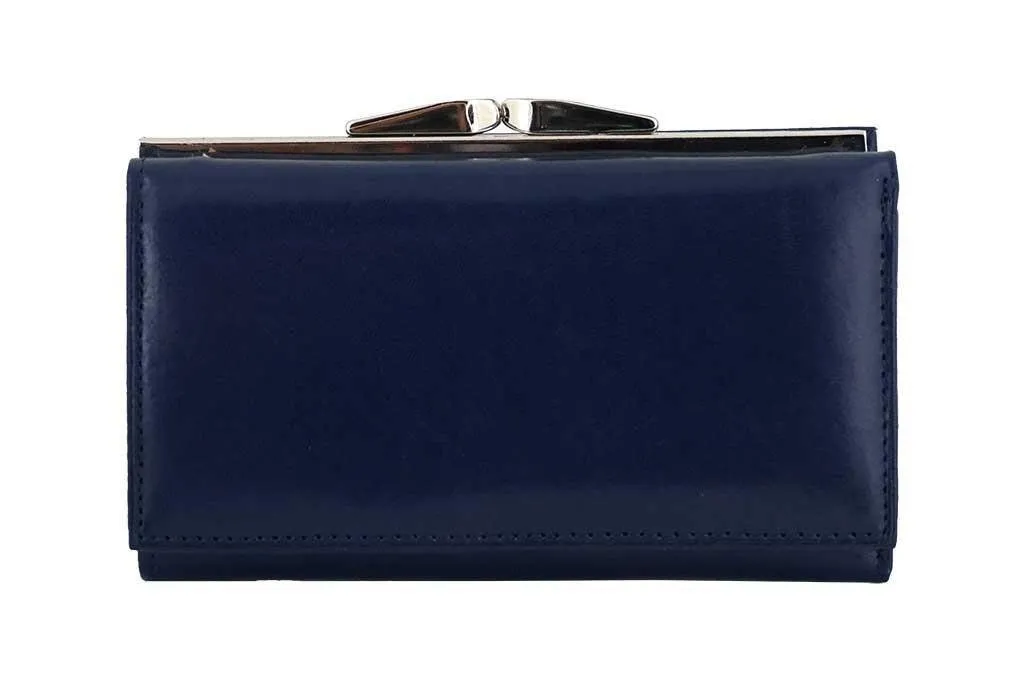 Portfele damskie klasyczne Barberini's - elegancka czerń Klasyczny damski portfel marki Barberini's w kolorze czarnym, ze schowkami na monety i karty płatnicze