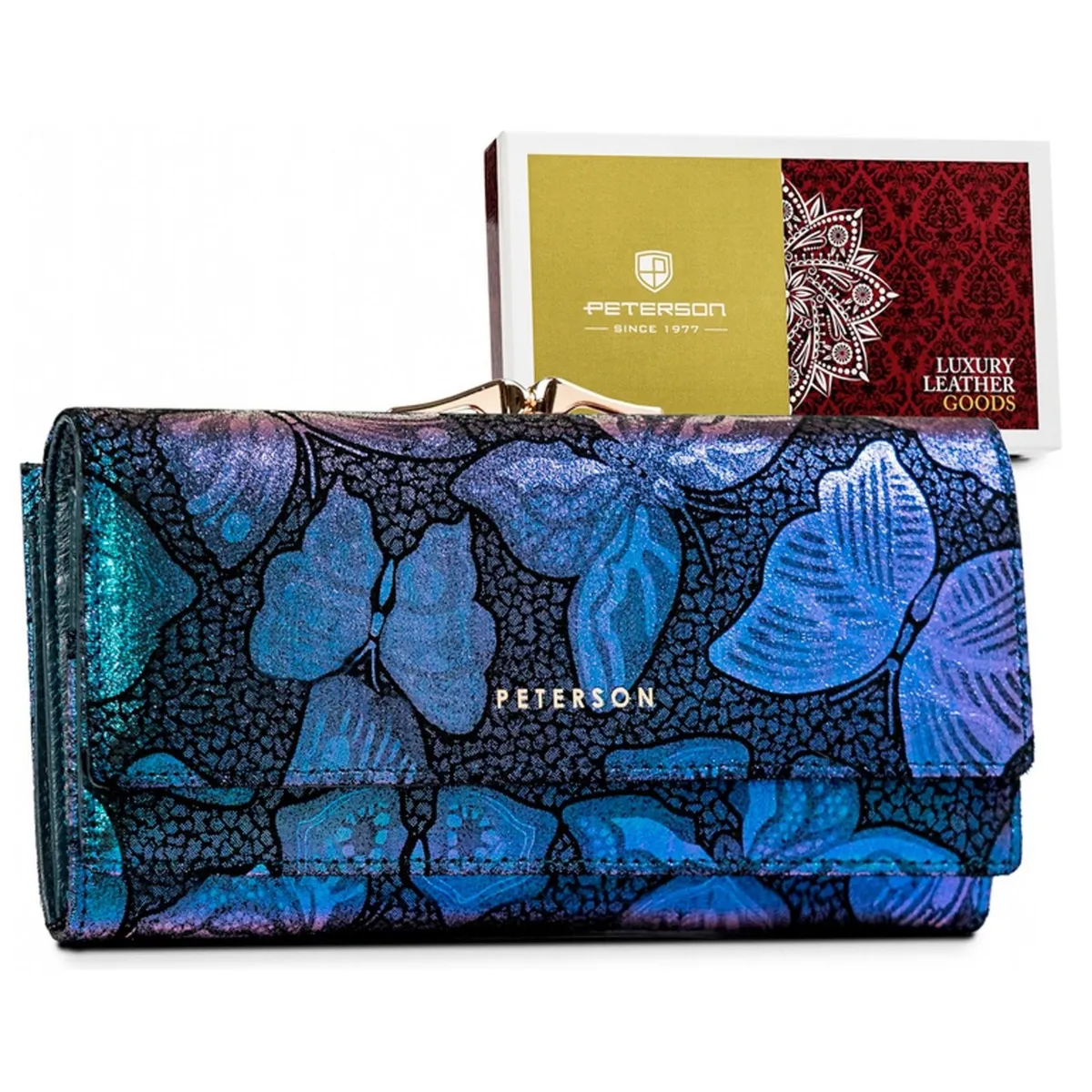 Skórzany damski portfel Peterson PTN 421028-ONBF