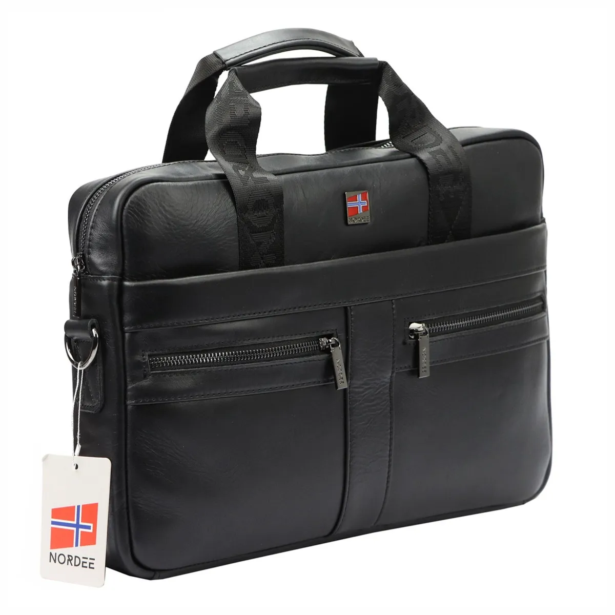 Duża Teczka męska ze skóry naturalnej torba na dokumenty marki Nordee