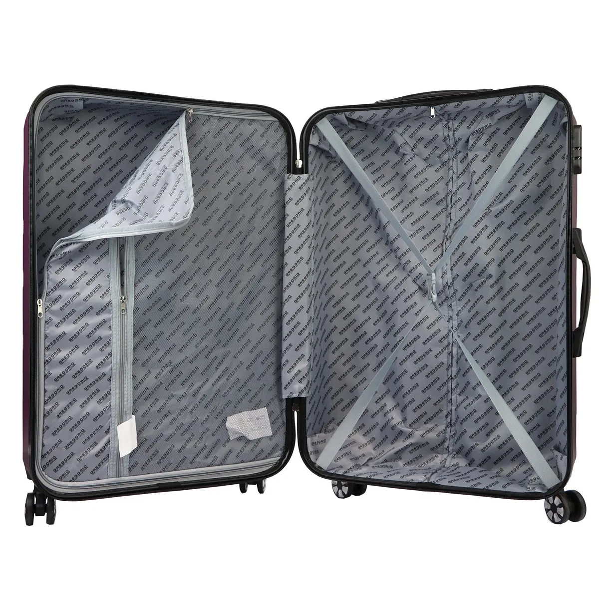 Mocna walizka damska z ABSu Gregorio W3015 Jagodowa walizka dla kobiet, Mocna i funkcjonalna, stworzona z materiału ABS