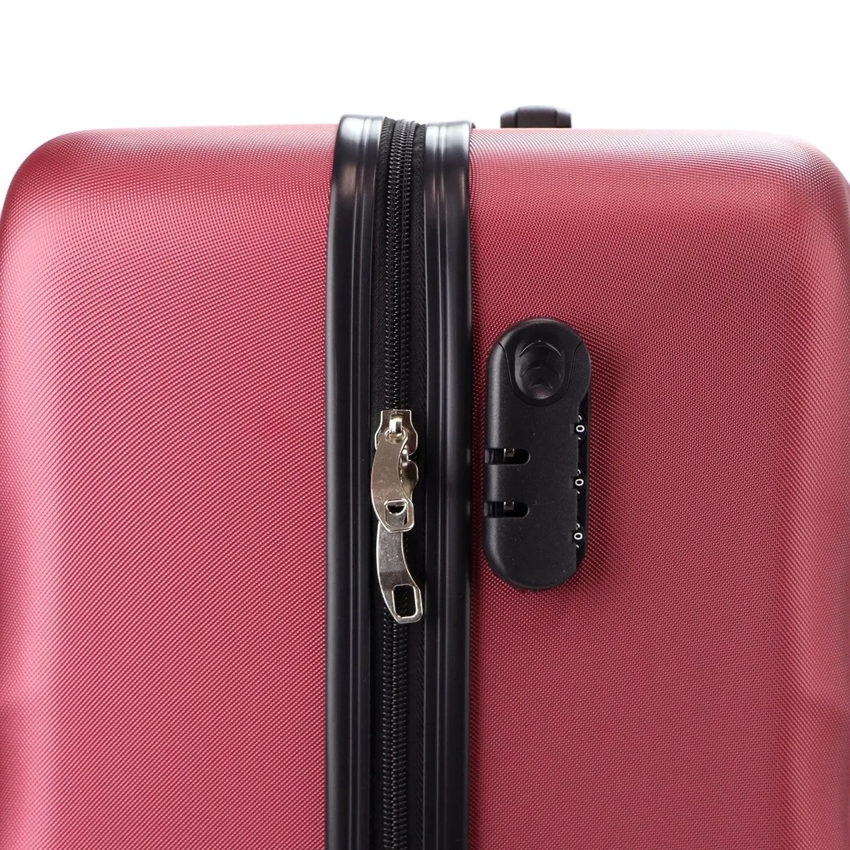 Mocna walizka damska z ABSu Gregorio W3002 Wiśniowa walizka damska o solidnej konstrukcji z materiału ABS, wygodna w podróży