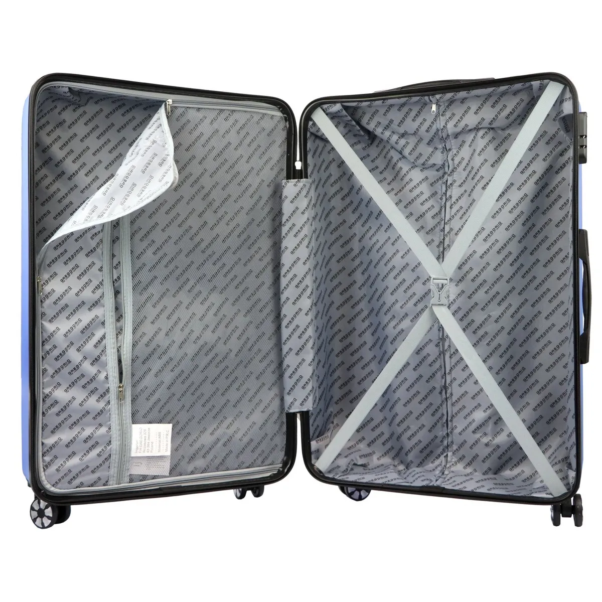 Mocna walizka damska z ABSu Gregorio W3002 Jasnoniebieska walizka damska wykonana z trwałego tworzywa ABS, idealna na wyjazdy