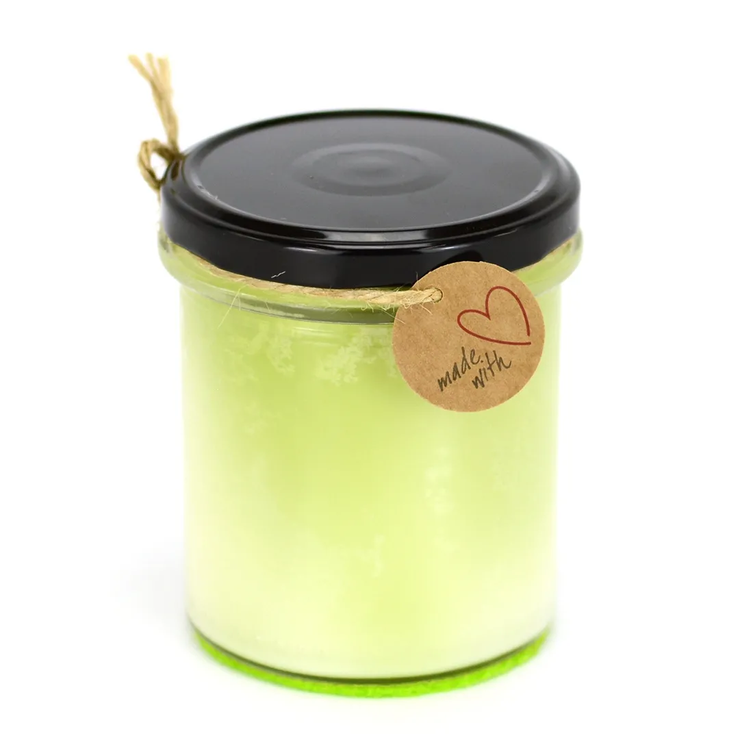 Marmurkowa świeca sojowa Zielone Jabłuszko z orzeźwiającym aromatem jabłka