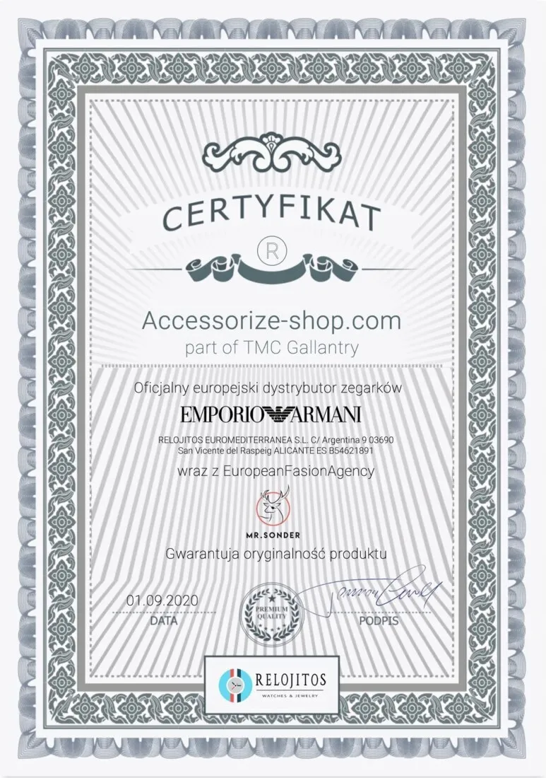 Zegarek ARMANI AR11324. Kwarcowy, Kolor czarny. Mężczyzna.