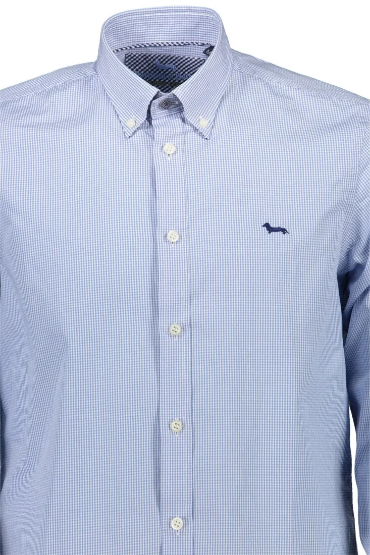 Koszula z długim rękawem Harmont & Blaine w jasnym odcieniu niebieskiego, regular fit oraz przypinanym kołnierzykiem