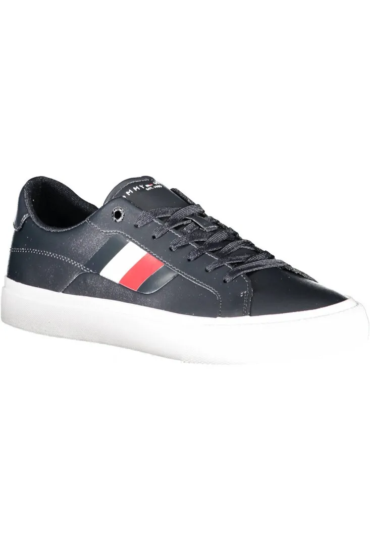 Niebieskie buty sportowe Tommy Hilfiger dla mężczyzn ze sznurowadłami i logo marki