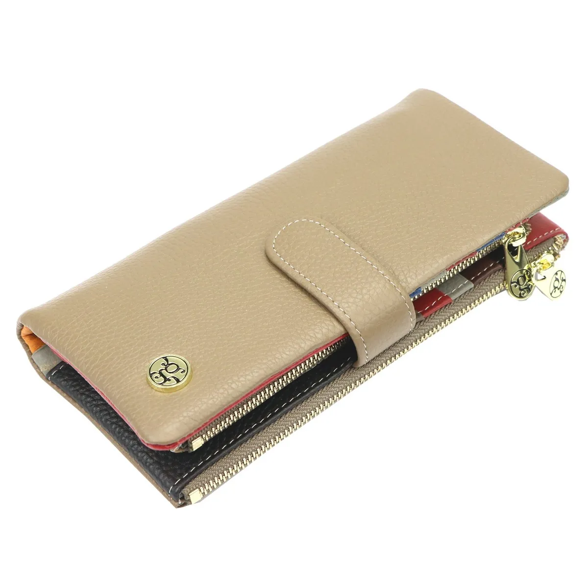 Beżowy portfel damski z naturalnej skóry od renomowanej marki Gregorio, idealny na co dzień