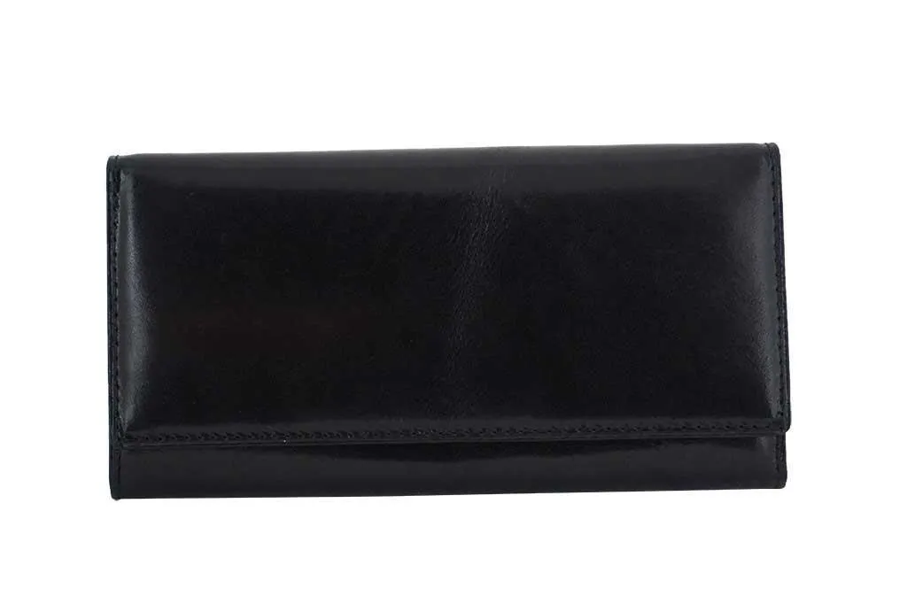 Fuksjowy portfel damski Barberini's wykonany z naturalnej skóry licowej, stylowy i praktyczny