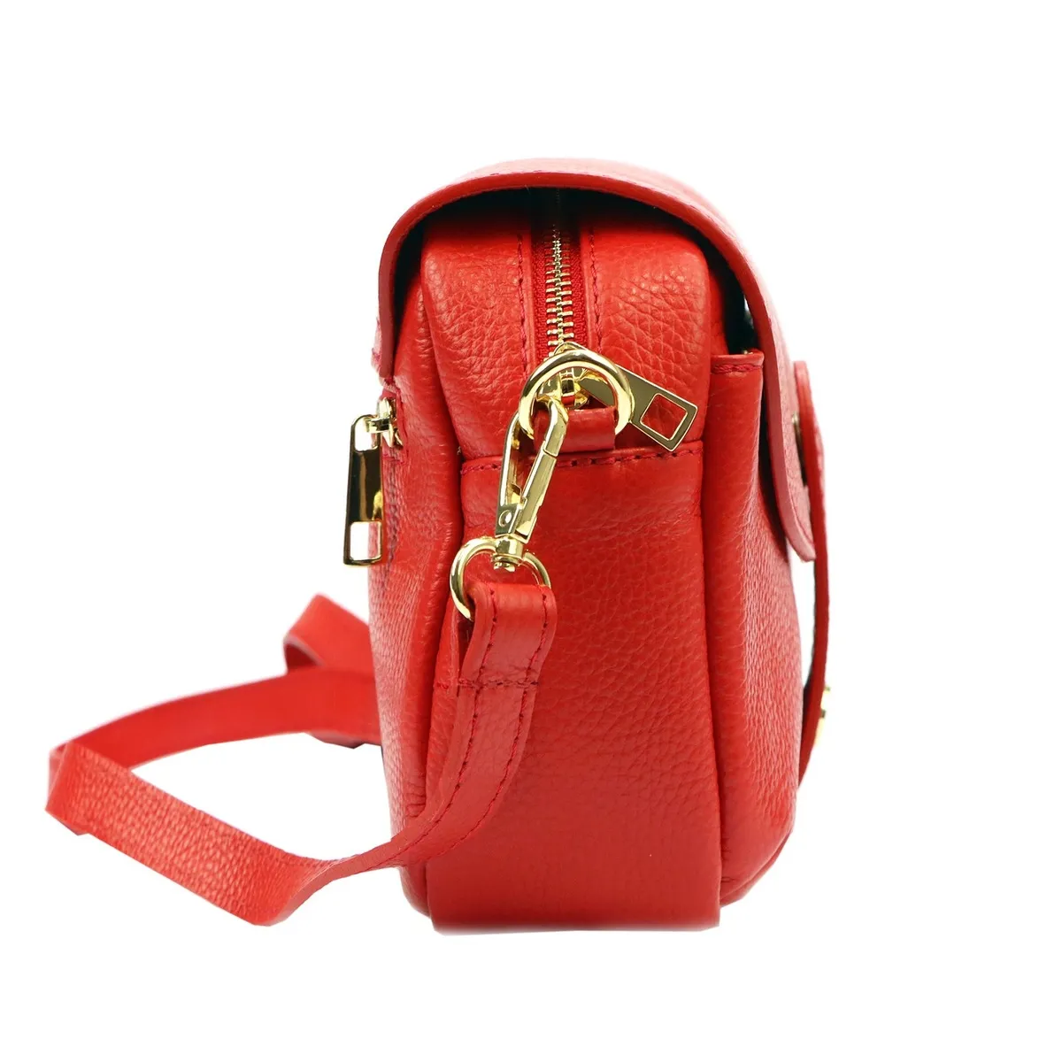 Czerwona klasyczna listonoszka od Gregorio, stworzona z wysokiej jakości skóry naturalnej. funkcjonalny dodatek na każdą okaz