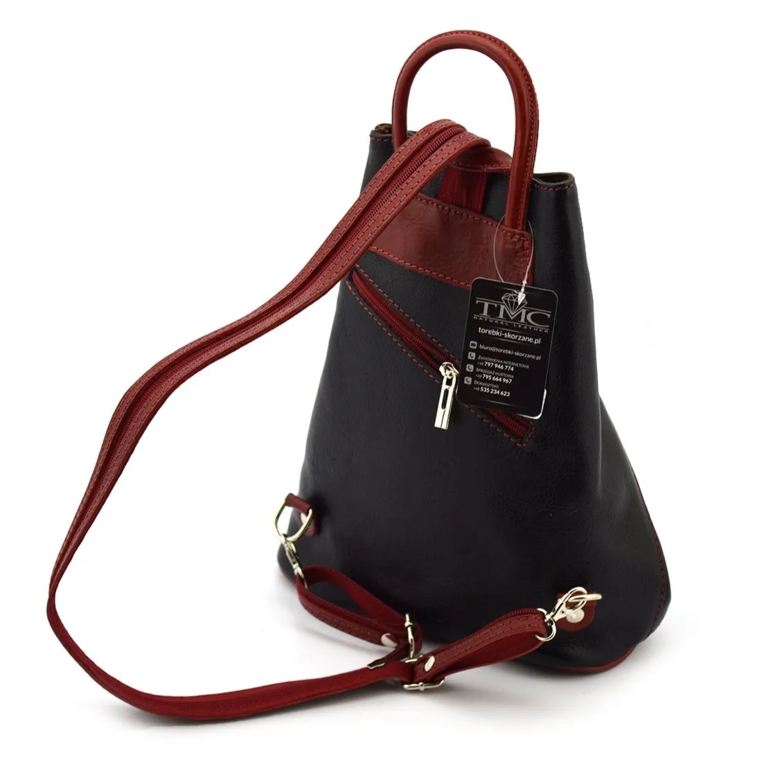 Designerski damski plecak skórzany na ramię