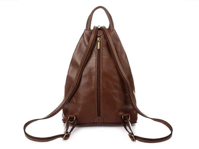 Vera Pelle włoski Plecak Skórzany damski mały T52