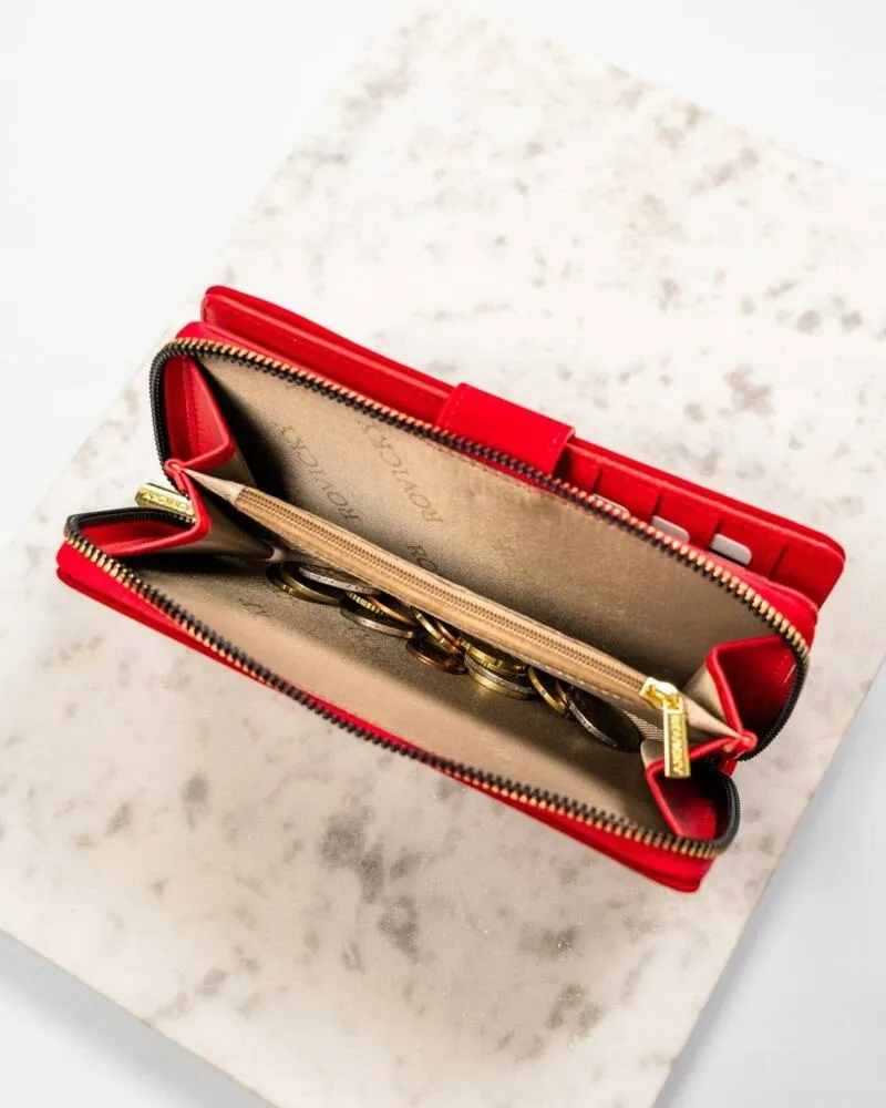 Duży Klasyczny portfel damski ze skóry eko Rovicky