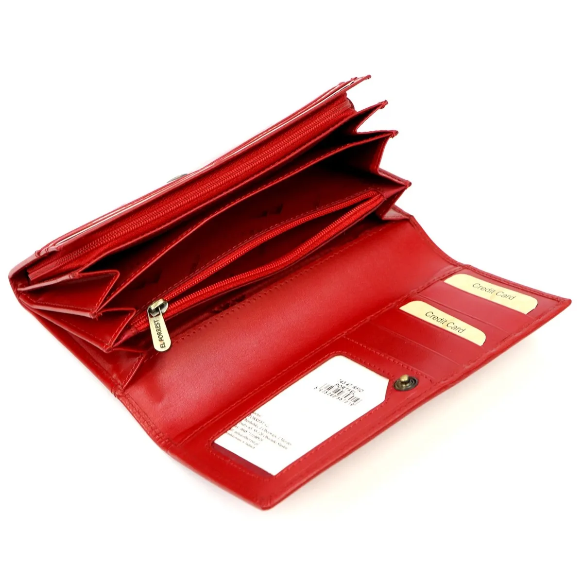 Podłużny Skórzany damski portfel EL FORREST z RFID