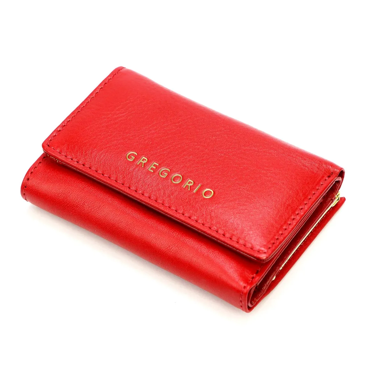 Czerwony portfel damski Gregorio w minimalistycznym stylu, wykonany z wysokiej jakości skóry