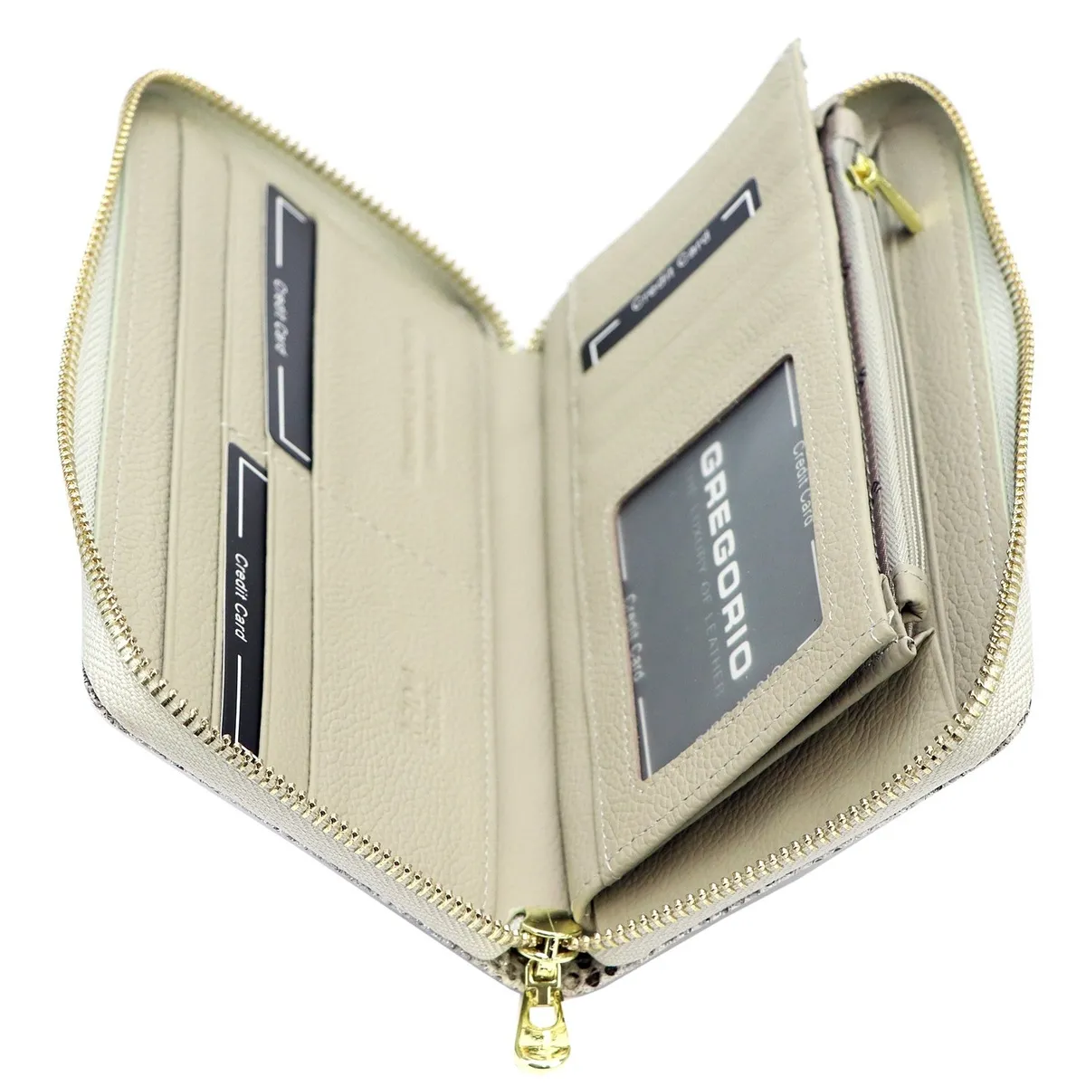 Stylowa portmonetka damksa marki Gregorio z modnym wzorem imitującym skórę węża