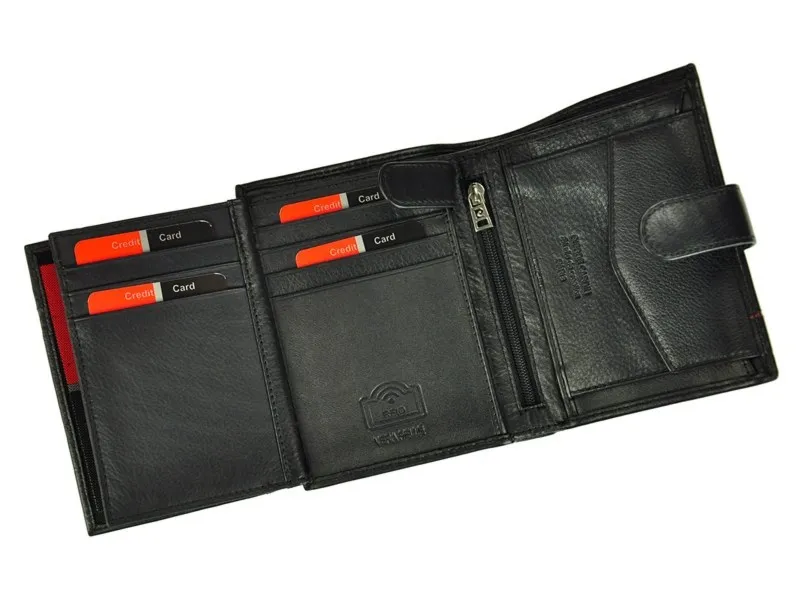 Portfel Skórzany Męski Duży Stylowy Czarny Skóra Naturalna Pierre Cardin