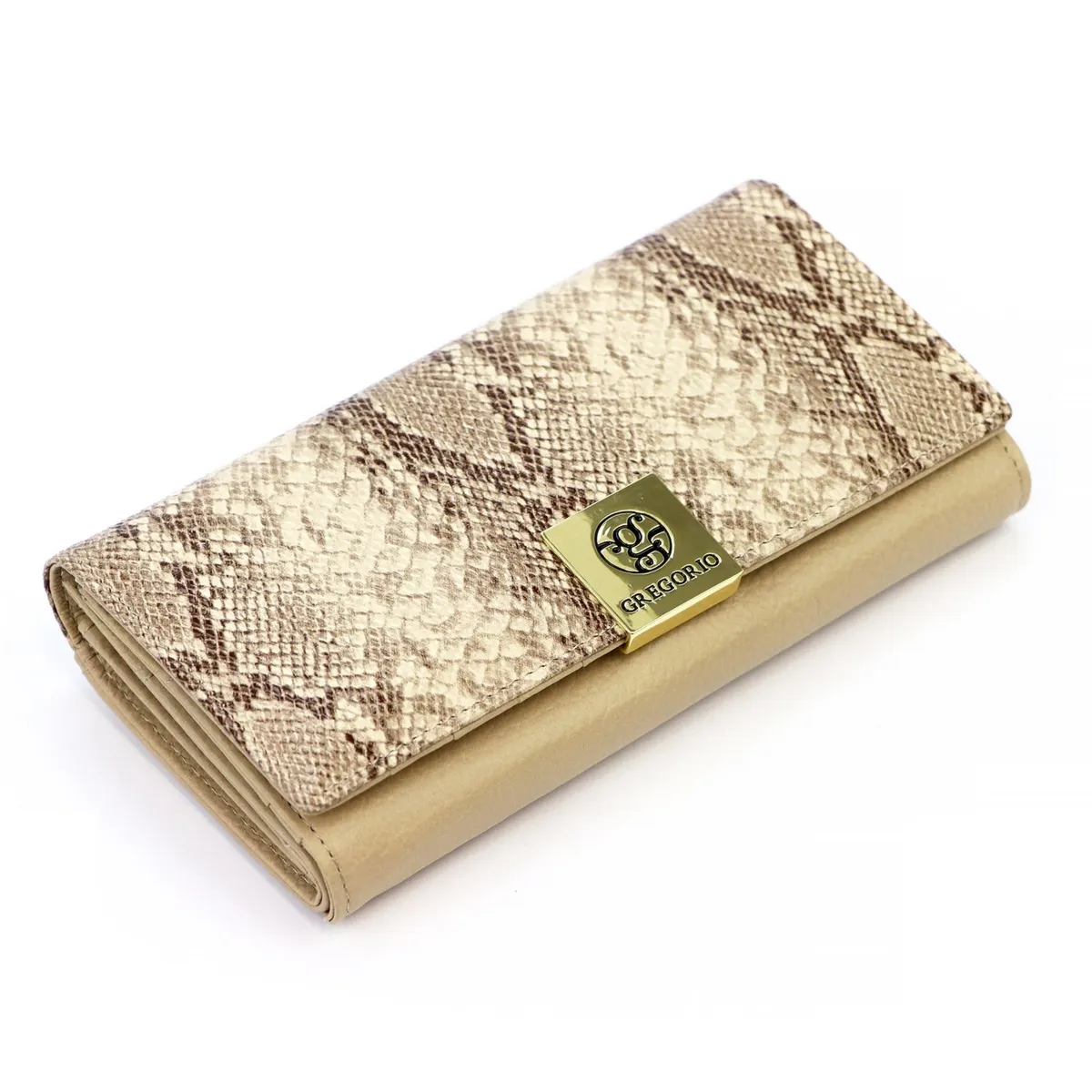 Klasyczny duży Skórzany damski portfel Gregorio