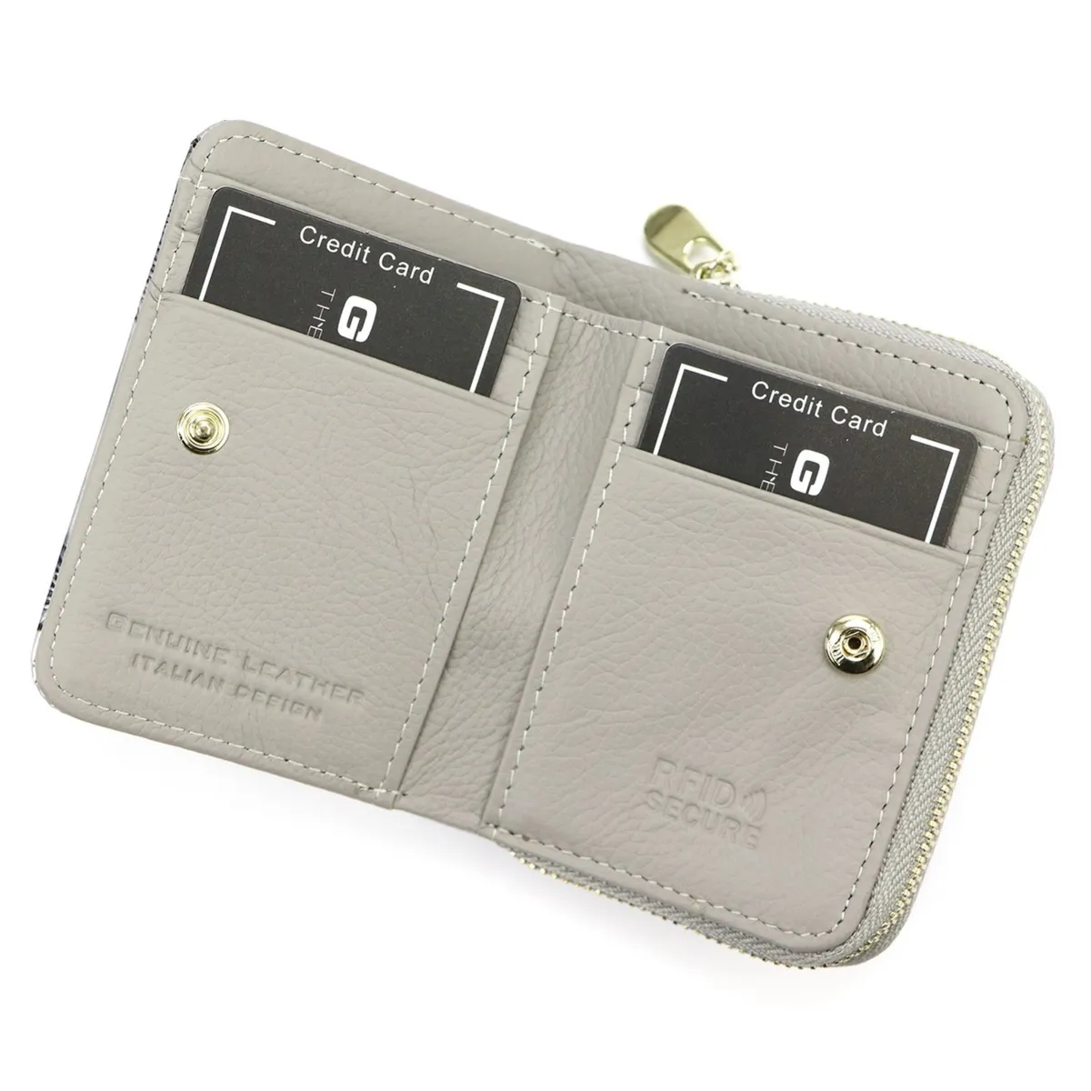 Zapinana Lakierowana zgrabna damska portmonetka w motyle Gregorio