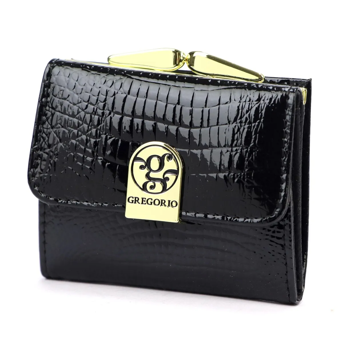 Lakierowana mała damska portmonetka marki Gregorio