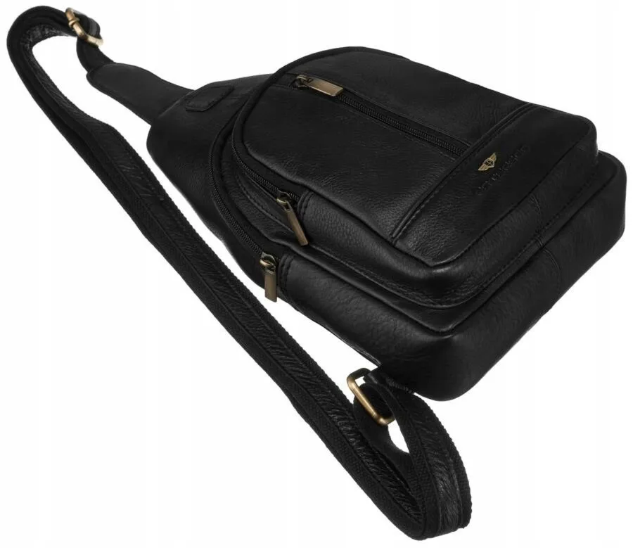 Saszetka męska z naturalnej skóry Peterson PTN 2981-NDM