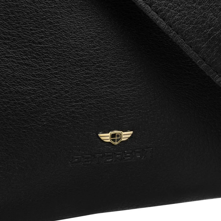 Czarna, skórzana listonoszka męska zamykana solidnymi suwakami - Peterson