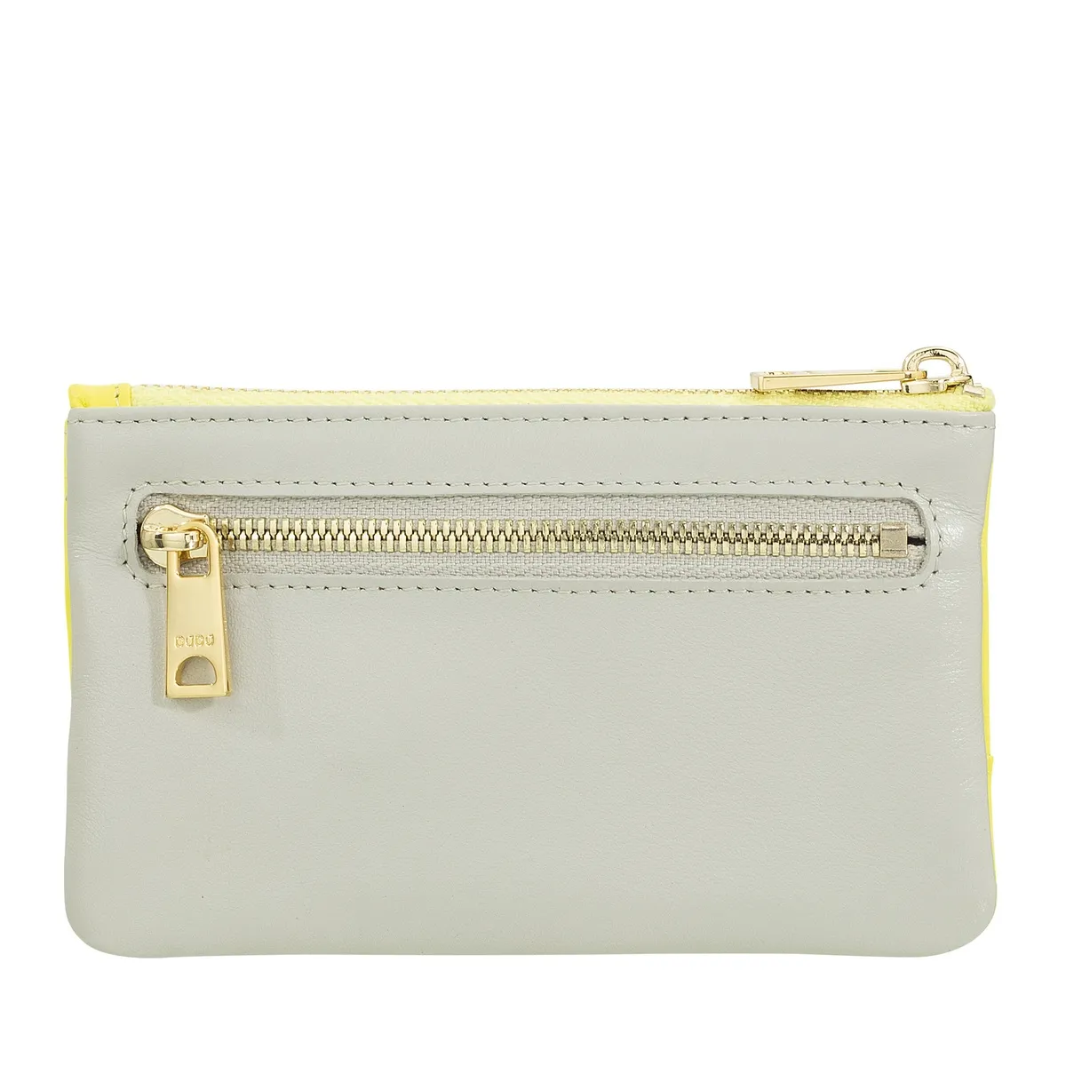 Skórzane etui na klucze od DUDU w kolorze żółtym, zamykane suwakiem