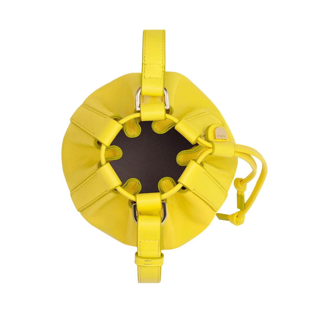 Citrus żółta torebka typu worek od DUDU, elegancka i pojemna, idealna na co dzień