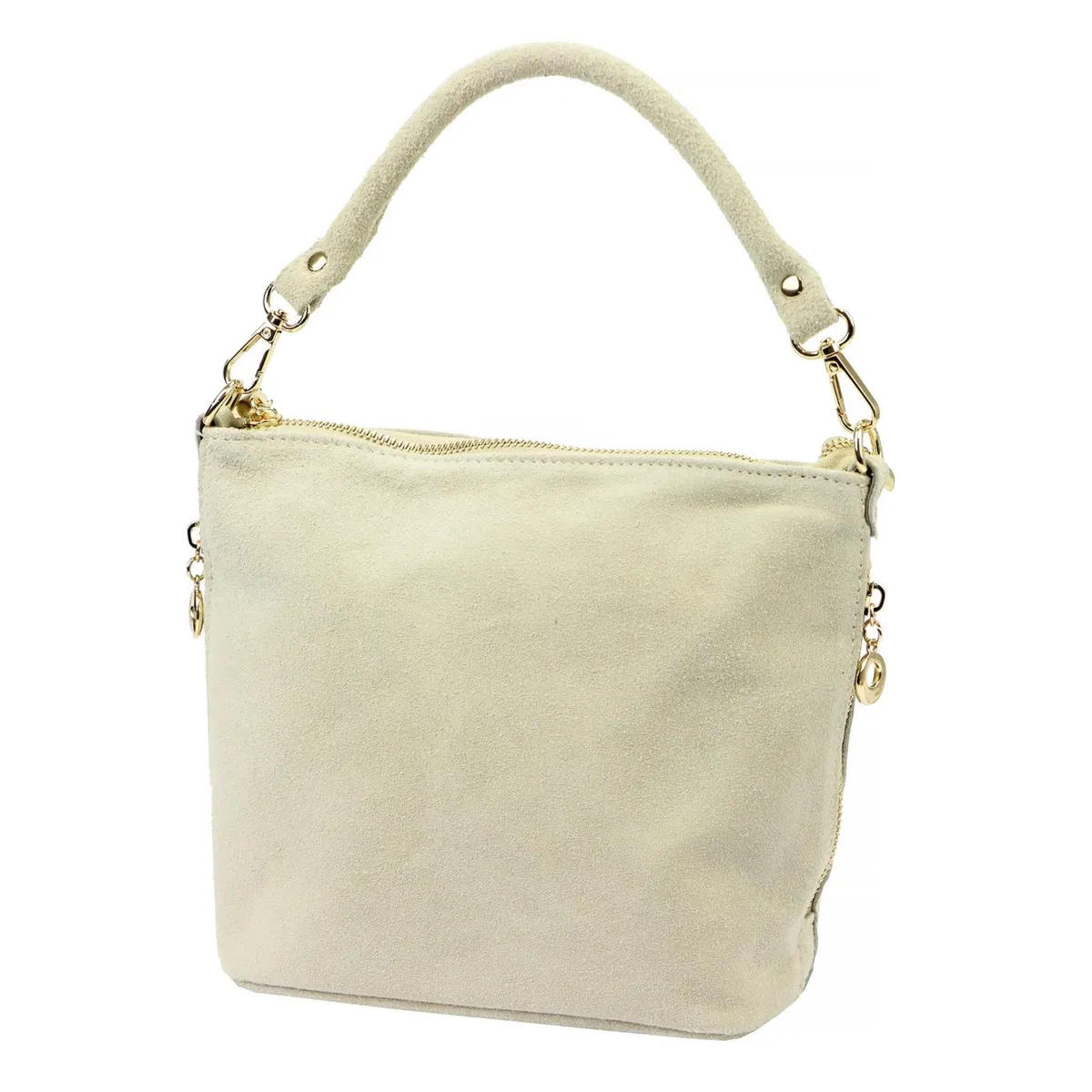 Damska miejska zgrabna listonoszka skórzana torebka na ramię zamszowa Luka