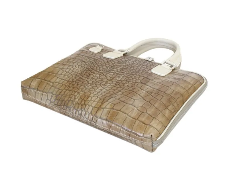 Camilla Skórzana duża teczka torba na dokumenty laptopa do pracy z paskiem