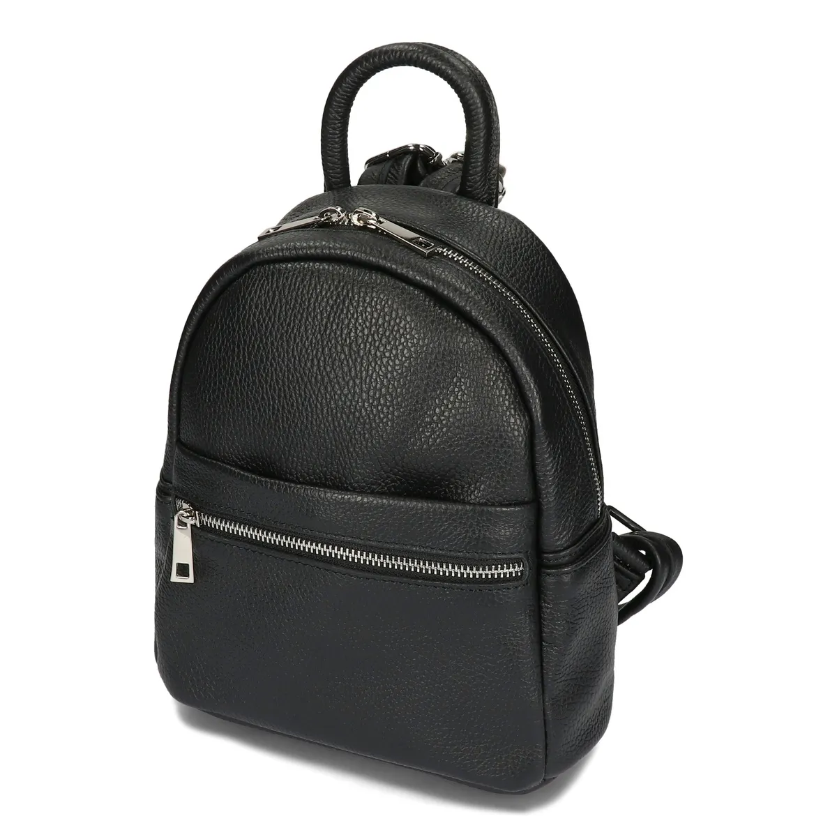 Czarny skórzany plecak Vera Pelle, Praktyczny i stylowy, doskonały na co dzień