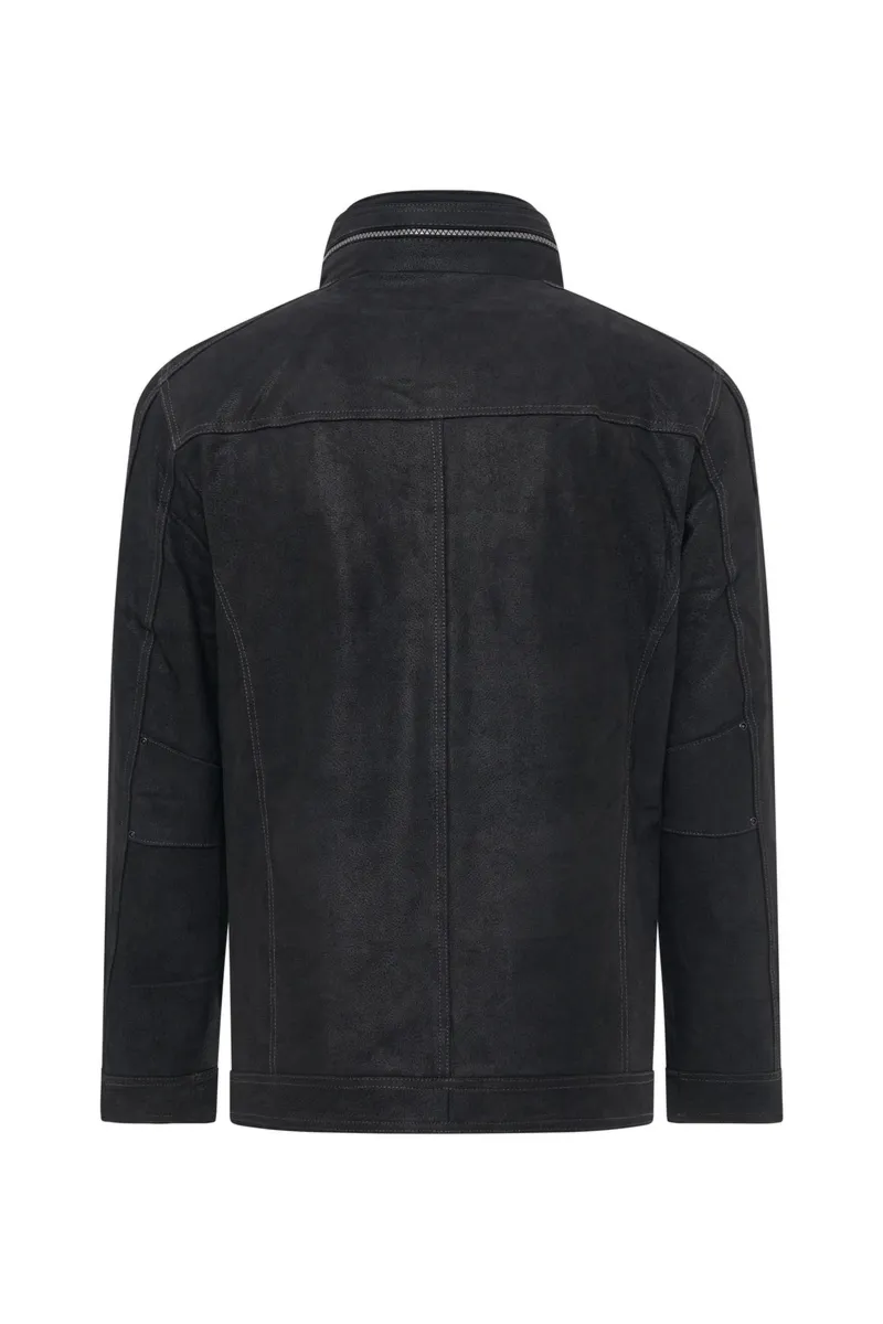 Kurtka skórzana męska "Marcin" casual z kapturem z kieszeniami Bukowski