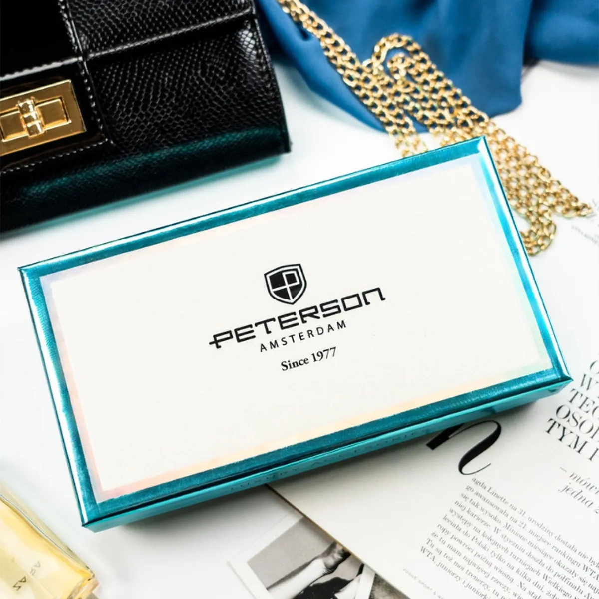 skóra naturalna + Damski portfel ze skóry ekologicznej Peterson PTN PX27-1-NPK