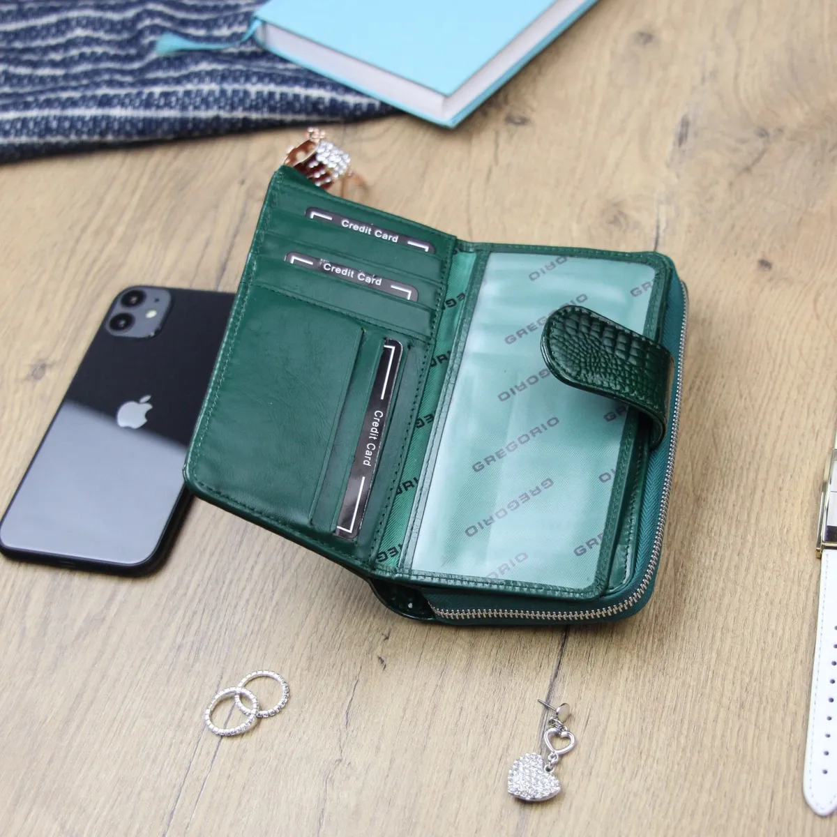 skóra naturalna + Damski portfel ze skóry ekologicznej Gregorio GL-116