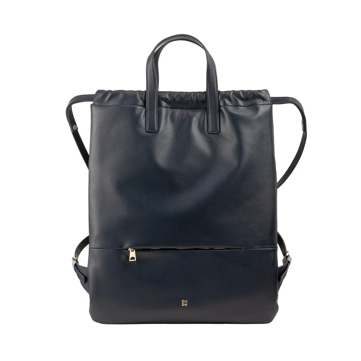 Stylowy Skórzany duży damski plecak miejski z kieszeniami i uchwytem DUDU