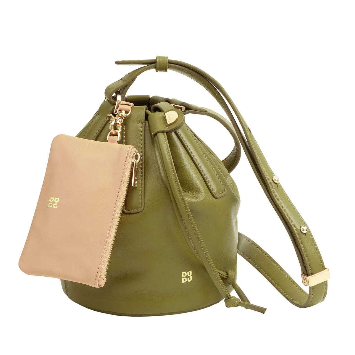 DUDU Worek skórzana torebka damska listonoszka z wyjmowanym etui na ramię