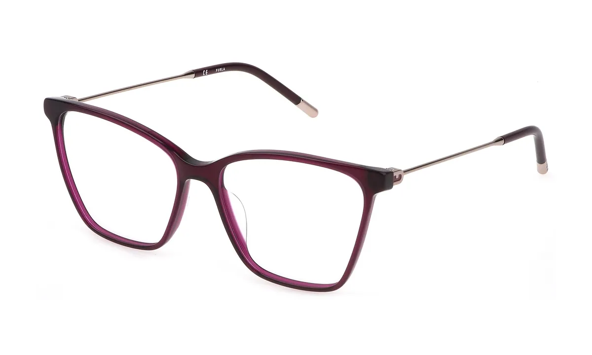 Czerwone okulary Furla z lustrzanym wykończeniem, zaprojektowane dla kobiet