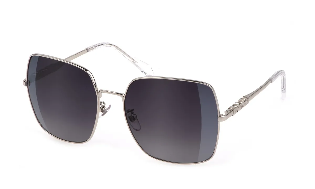 Szare okulary przeciwsłoneczne marki Just Cavalli, idealne na słoneczne dni