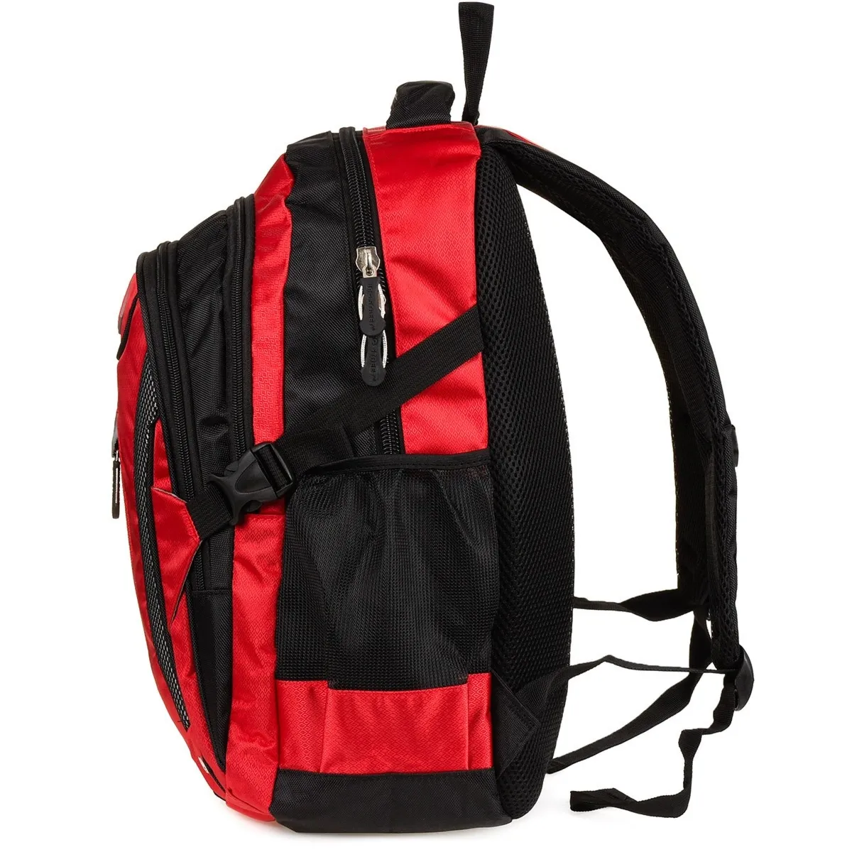 Czerwony plecak sportowy miejski trekkingowy wytrzymały T15
