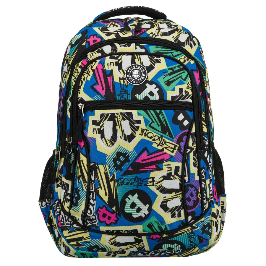Wygodny Plecak młodzieżowy imitujący graffiti, idealny do szkoły i na wycieczki