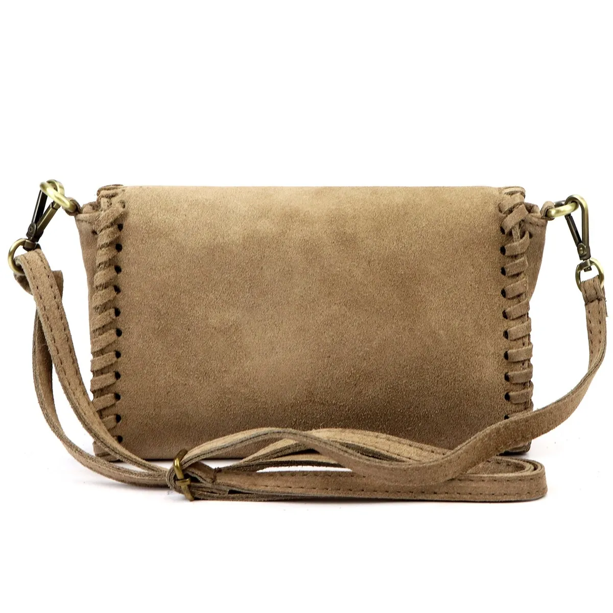 Taupe zamszowa torba przez ramię, uniwersalny dodatek do codziennych strojów