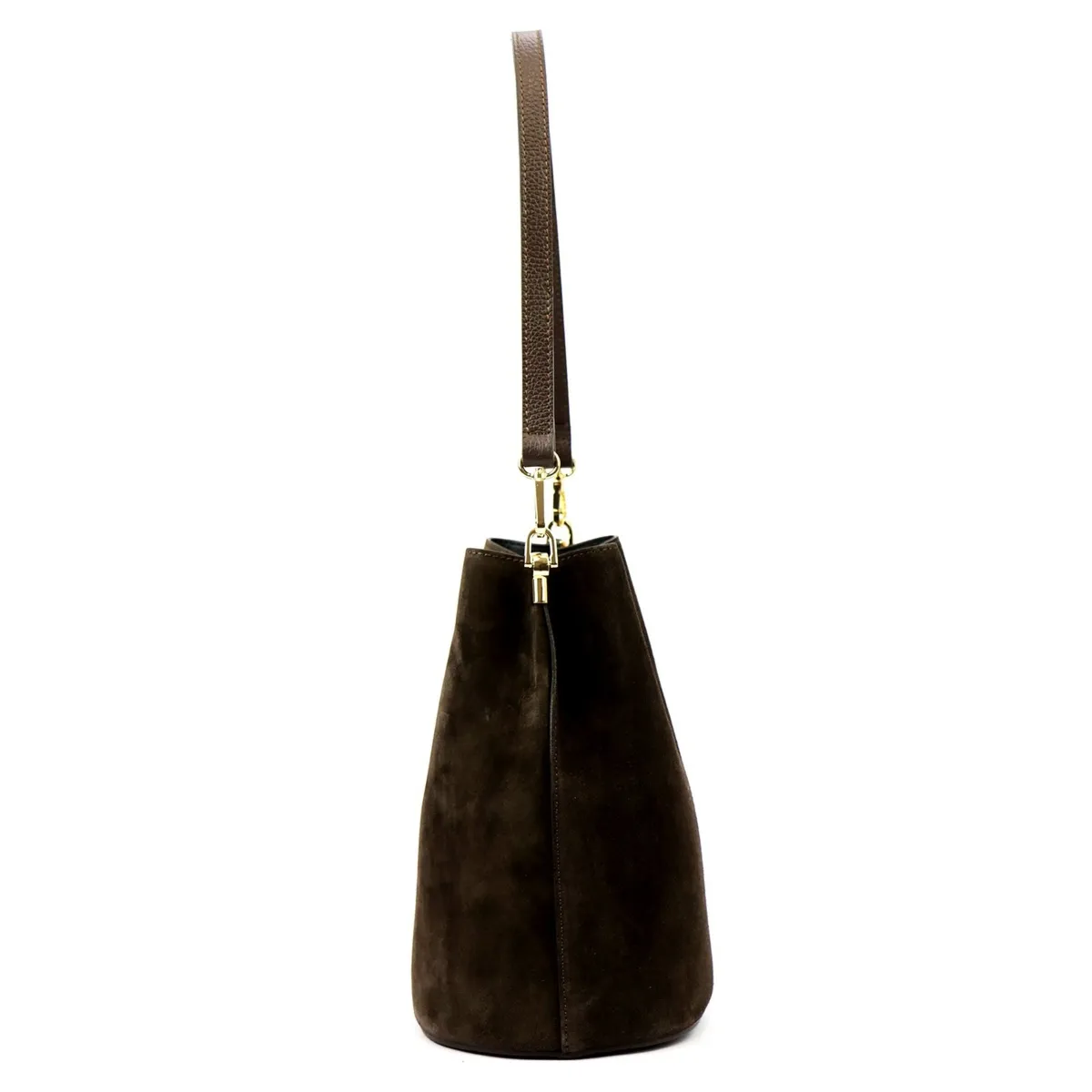 Luka Skórzana Zamszowa damska listonoszka z organizerem torebka przez ramię