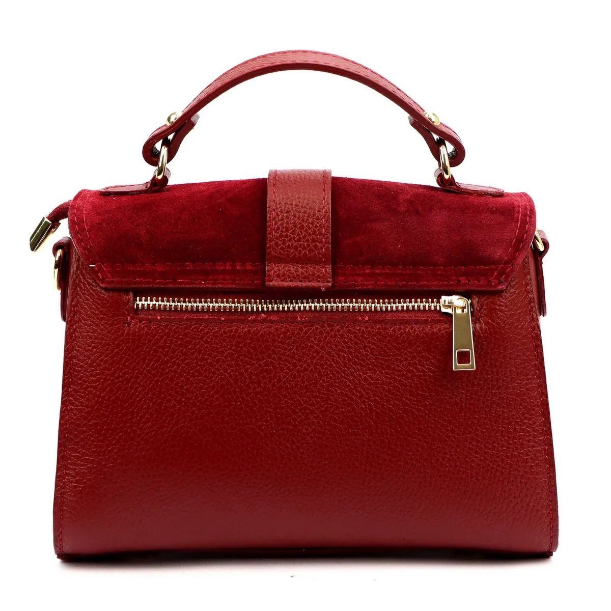 Mała damska listonoszka na ramię skórzany kuferek do ręki dwukomorowy Luka