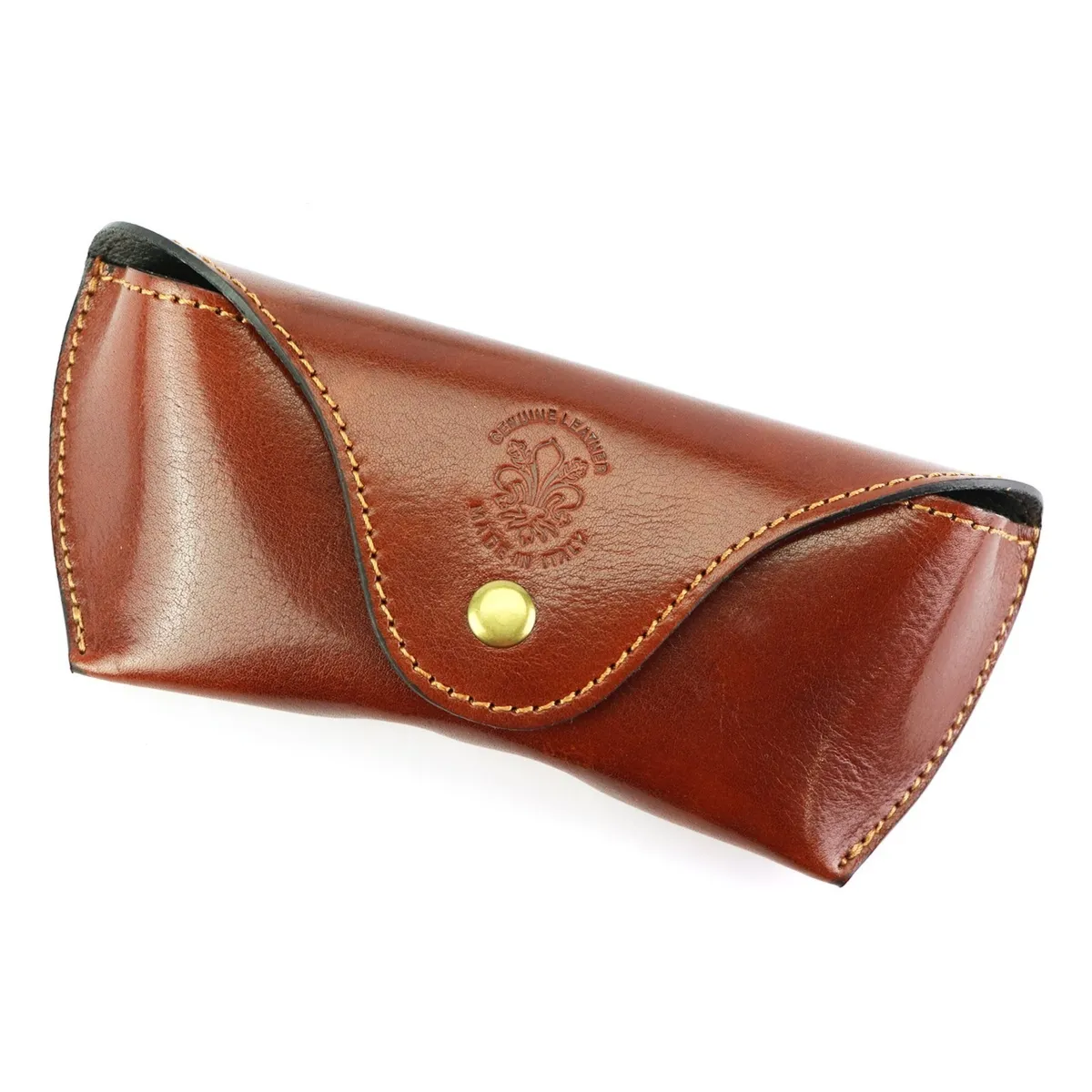 Skórzane zgrabne etui na okulary damskie zamykane na magnes od Florence