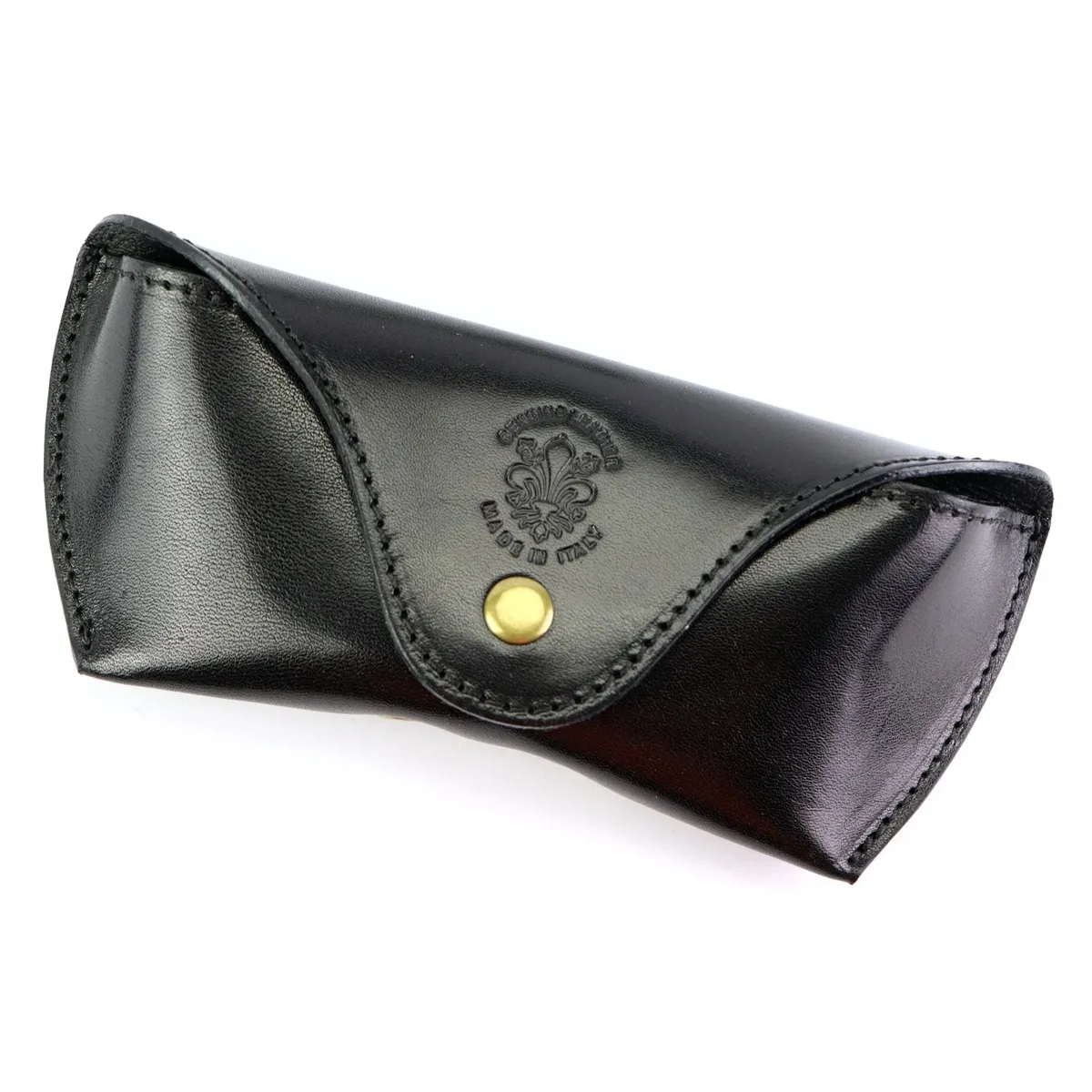 Skórzane zgrabne etui na okulary damskie zamykane na magnes od Florence